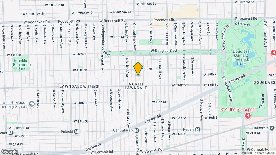 1529 S Central Park Ave Map and Location Details