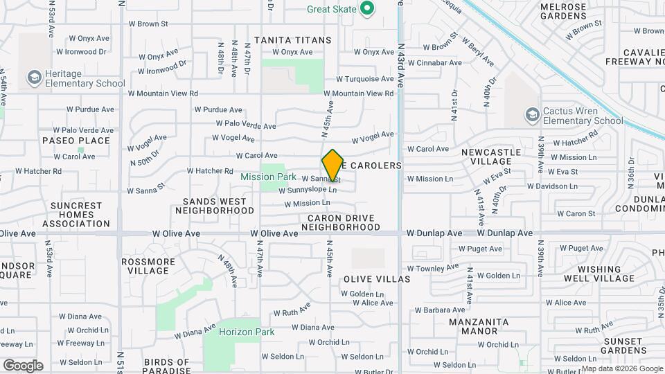 4434 W Sunnyslope Ln Map and Location Details