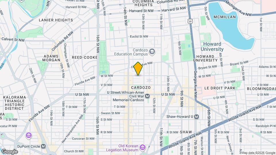 1316 W St NW Map and Location Details