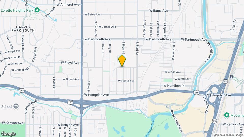 3307 S Bryant St Map and Location Details