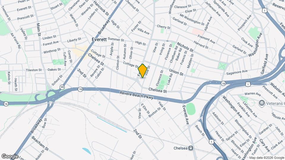 134 Vine St, Unit 1 Map and Location Details