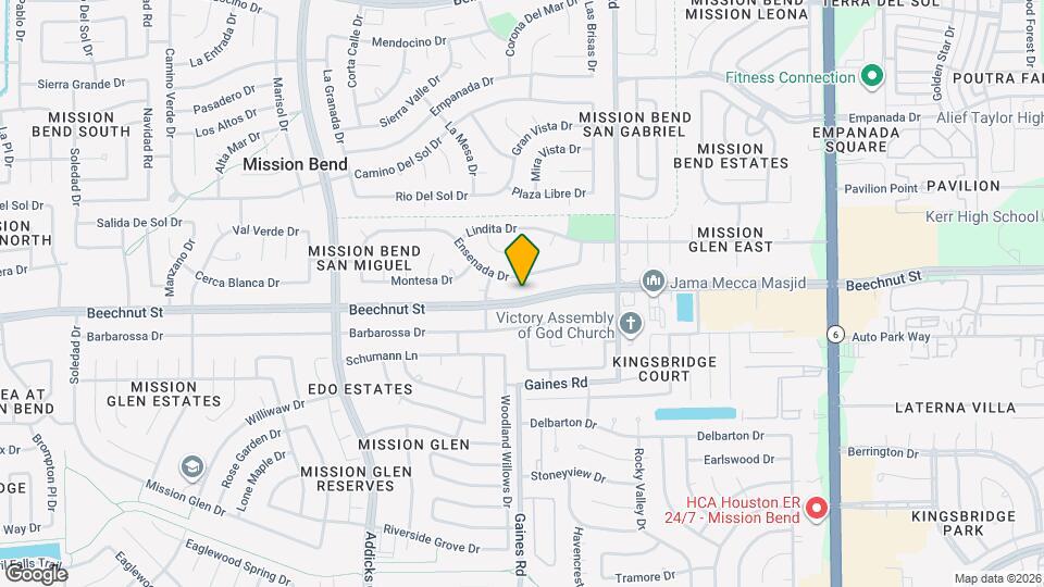 15310 Beechnut St Map and Location Details