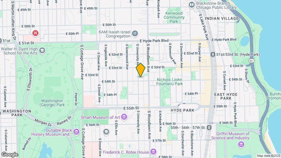 5345 S University Ave Map and Location Details