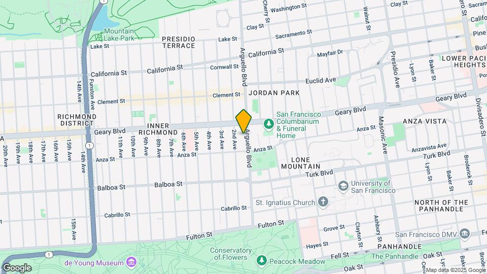 545 Arguello Blvd Map and Location Details