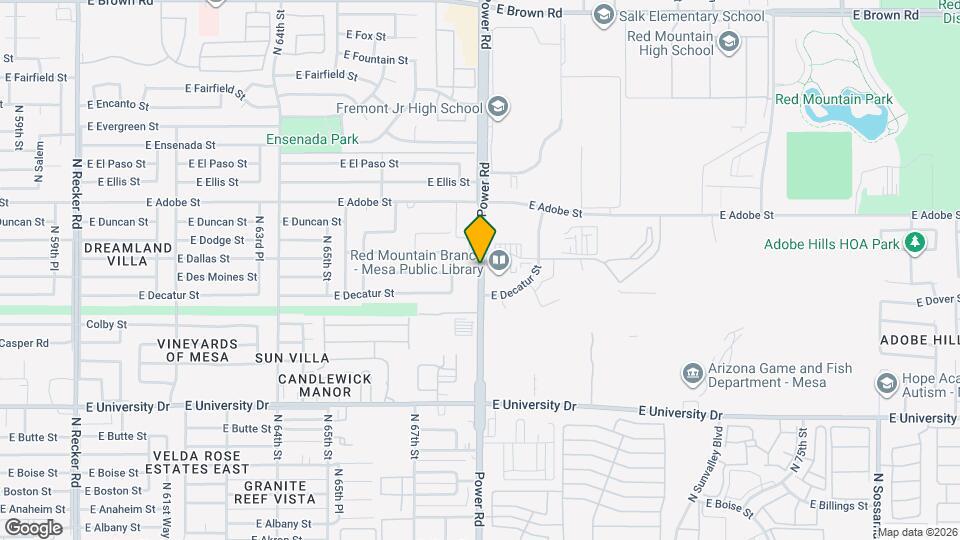 630 N Power Rd Map and Location Details