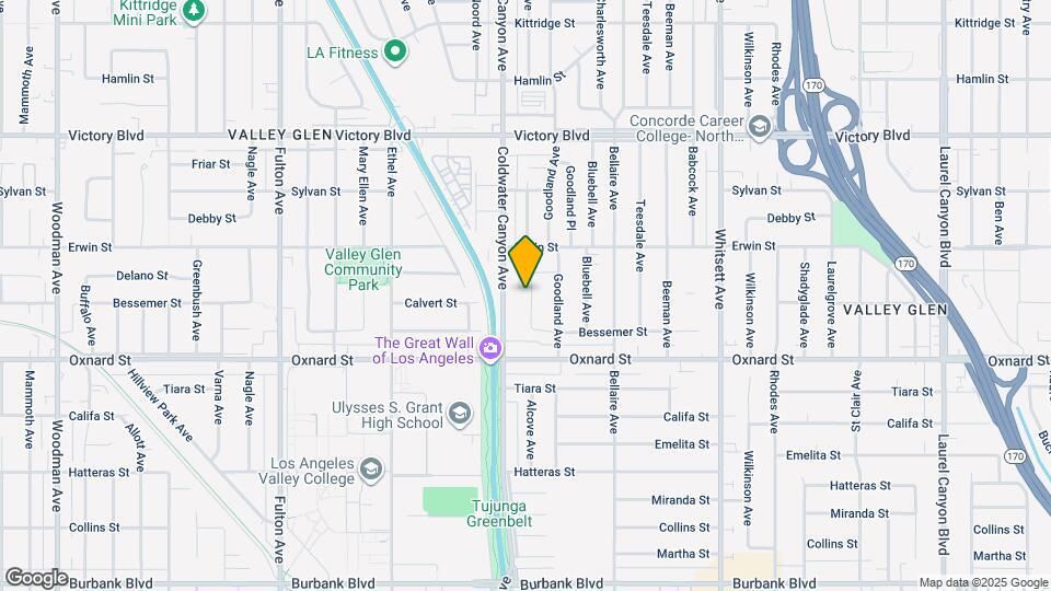 6115 Alcove Ave Map and Location Details