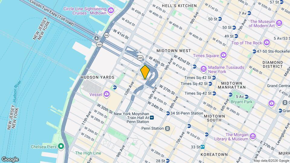 430 W 37th St Map and Location Details