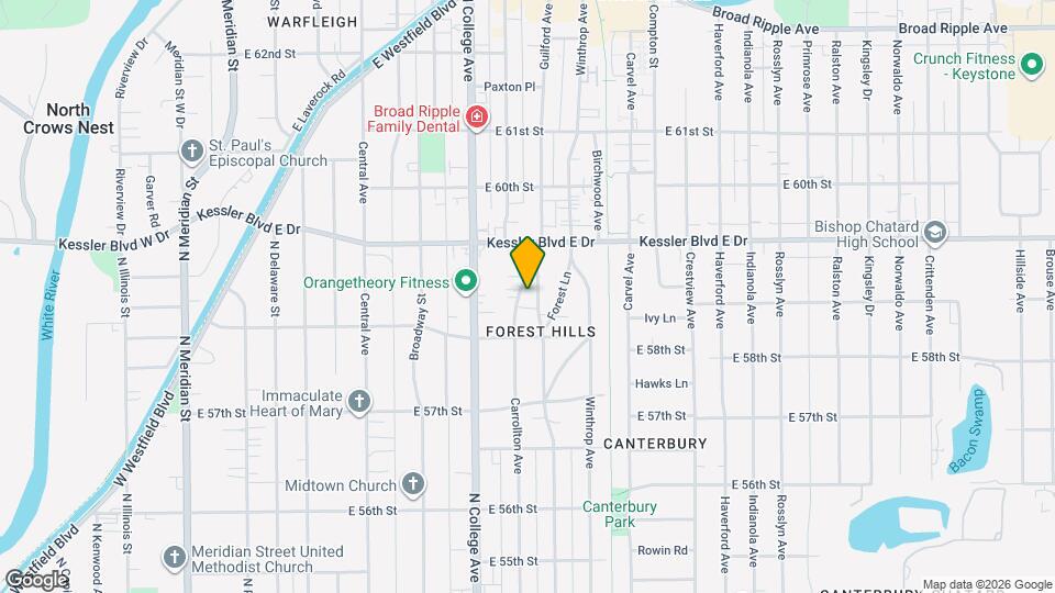 5845 Carrollton Ave Map and Location Details