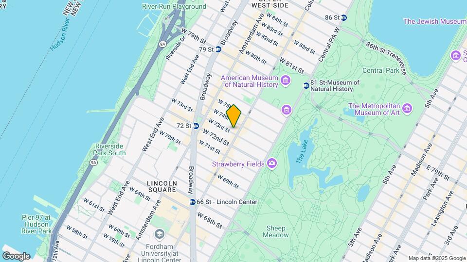 105 W 73rd St Mapa y Detalles de la Ubicación