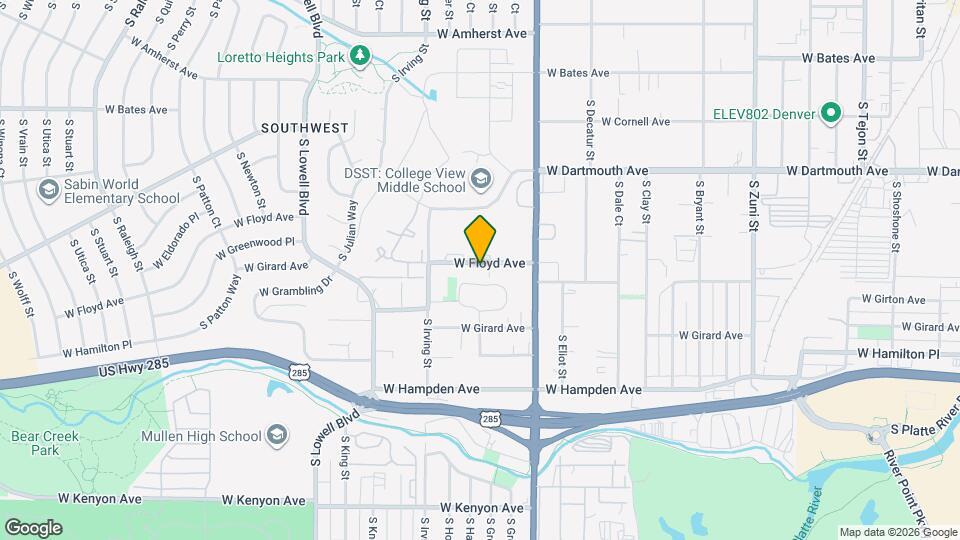 3100 W Floyd Ave Map and Location Details