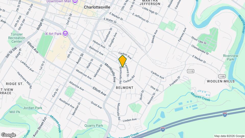 1114 Monticello Rd Map and Location Details