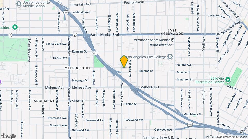 838 N Normandie Ave Map and Location Details