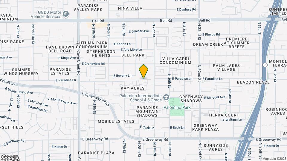 2813 E Paradise Ln Map and Location Details