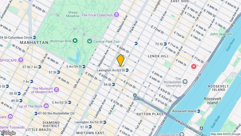 130 E 63rd St Mapa y Detalles de la Ubicación