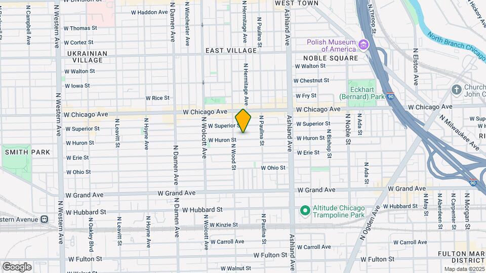 1740 W Huron St Map and Location Details