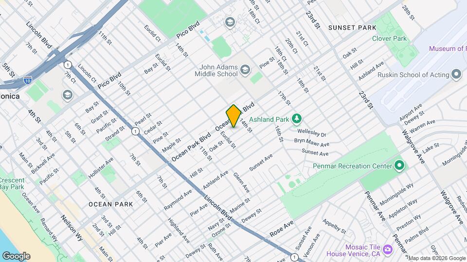 1321 Oak St, Unit Alpha Mapa y Detalles de la Ubicación