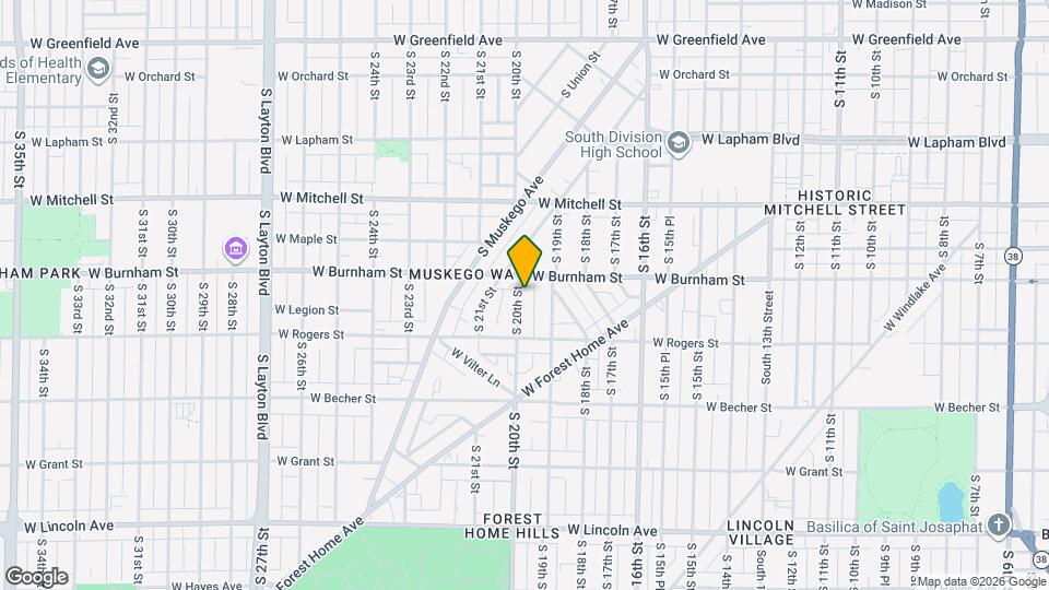 1926 S 20th St, Unit Upper Map and Location Details