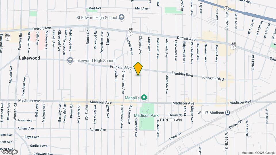 1580 Clarence Ave Map and Location Details