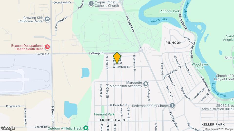 2219 Pershing St Map and Location Details