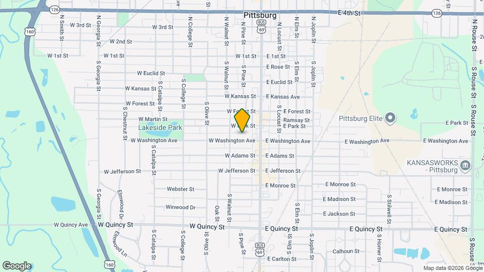 114 W Washington St Map and Location Details