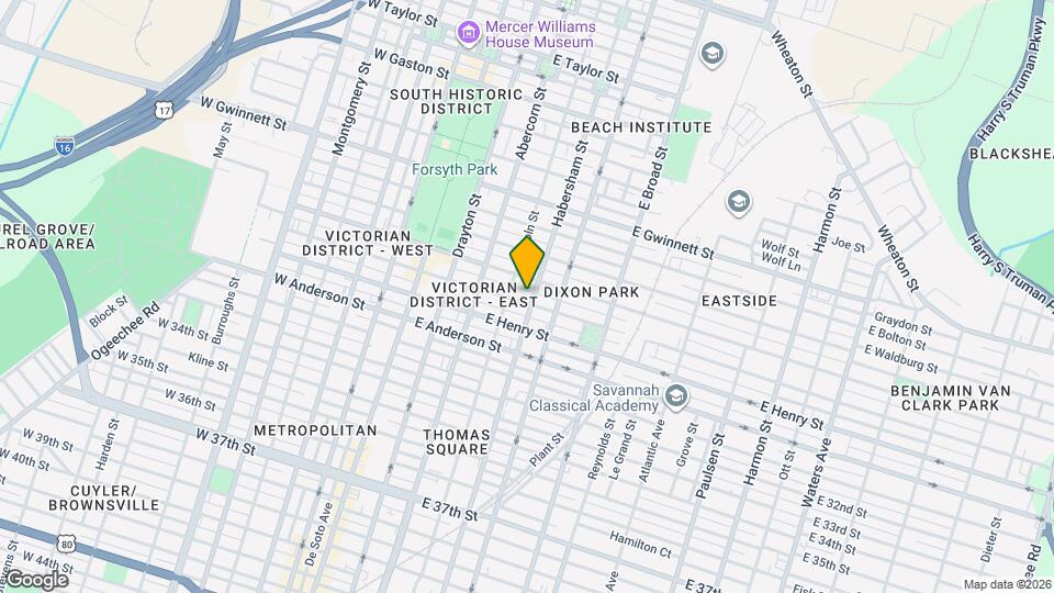 1119 Habersham St Map and Location Details