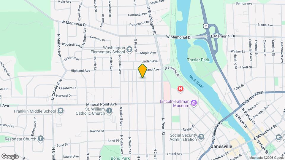 603 N Palm St Map and Location Details