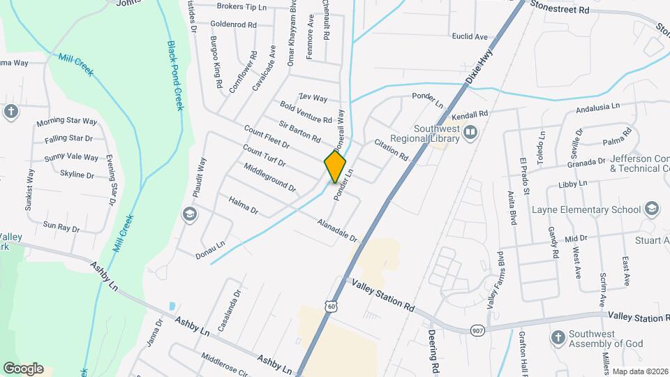 9905 Ponder Ln Map and Location Details