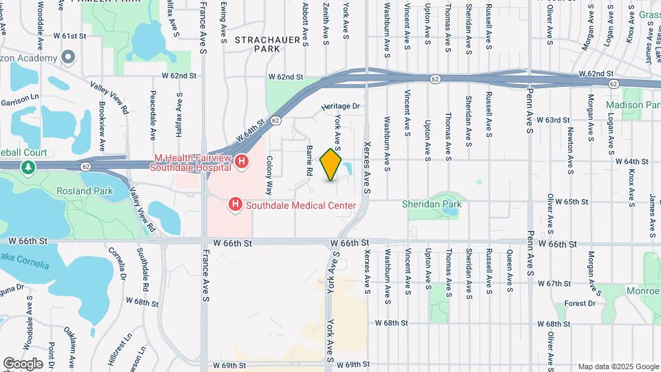 York of Edina Condominium Map and Location Details