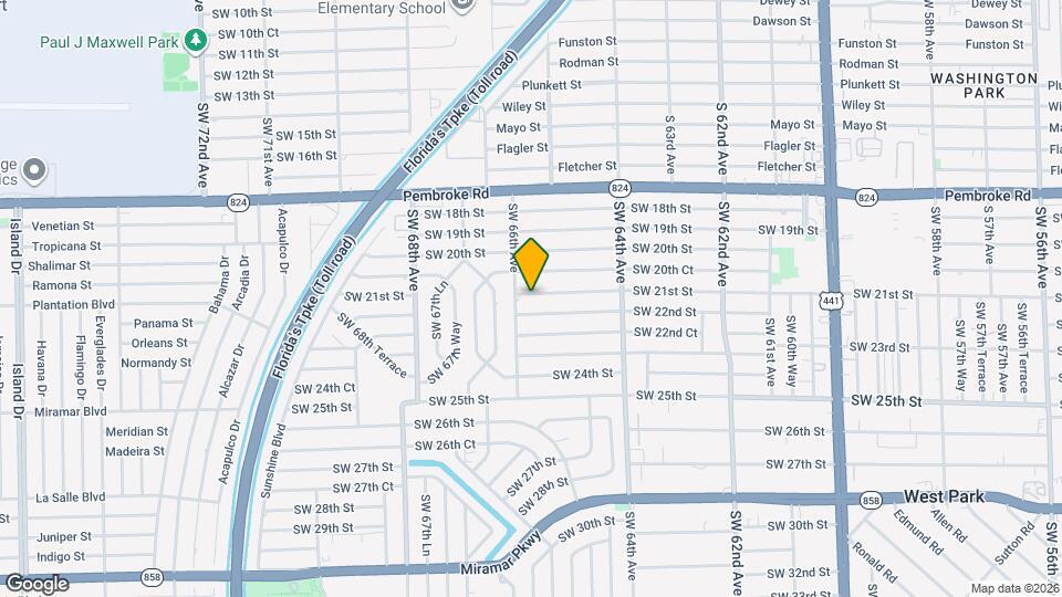 6536 SW 21st St Map and Location Details