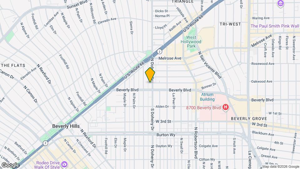 431 N Doheny Dr Map and Location Details