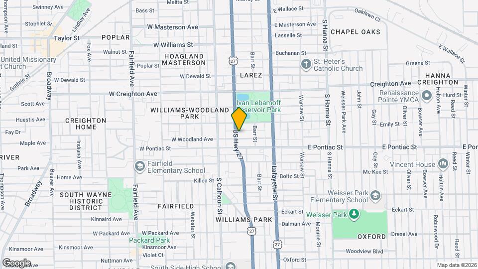 201 E Woodland Ave Map and Location Details