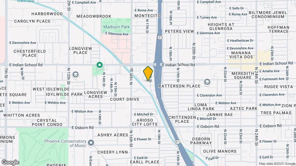 1652 E Indianola Ave Map and Location Details