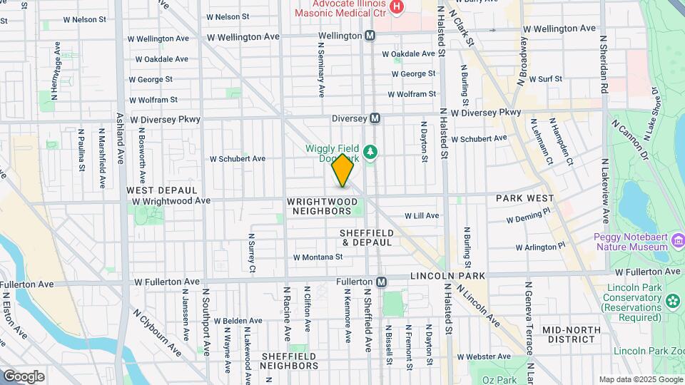 1030 W Wrightwood Ave Map and Location Details
