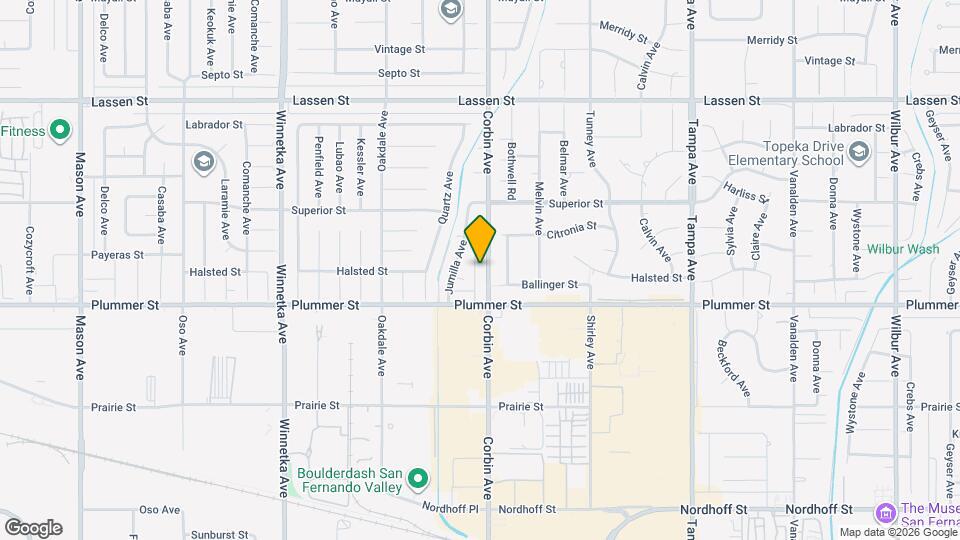 9601 Corbin Ave Map and Location Details