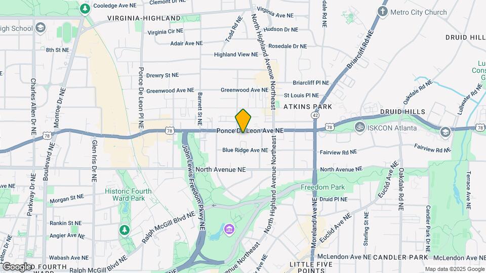 985 Ponce De Leon Ave NE Map and Location Details