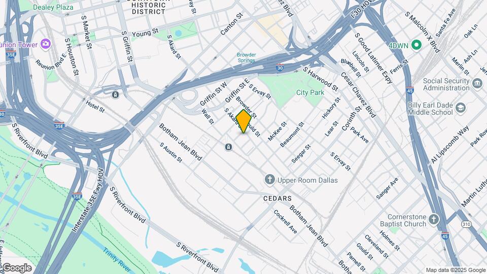 1505 S Akard St Mapa y Detalles de la Ubicación