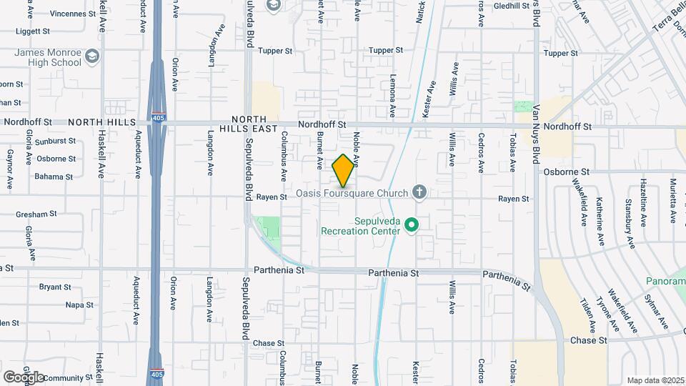 15121 Rayen St Map and Location Details