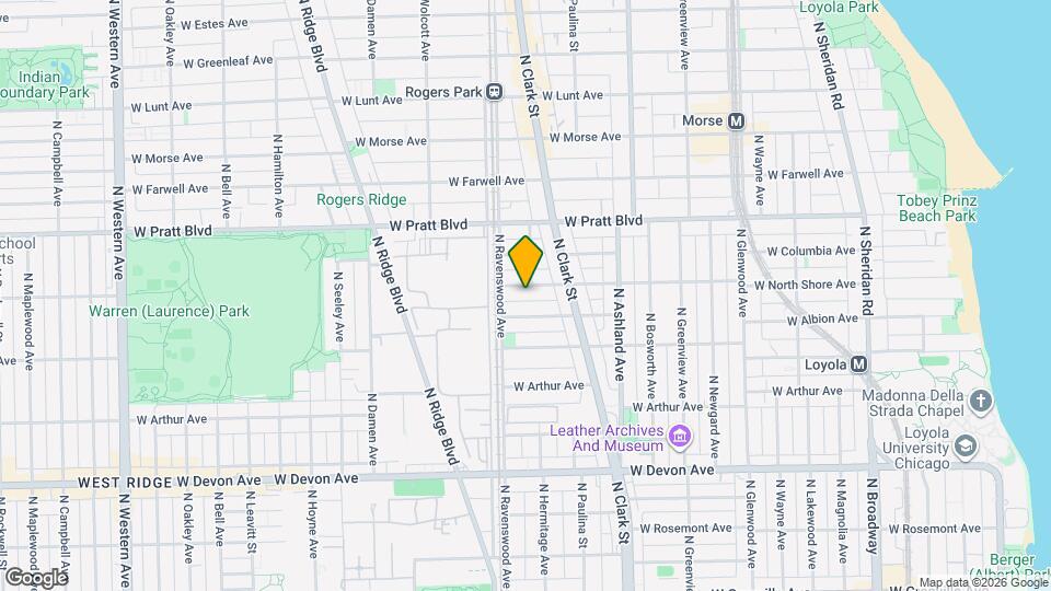 1745 W North Shore Ave, Unit Bsmt Mapa y Detalles de la Ubicación