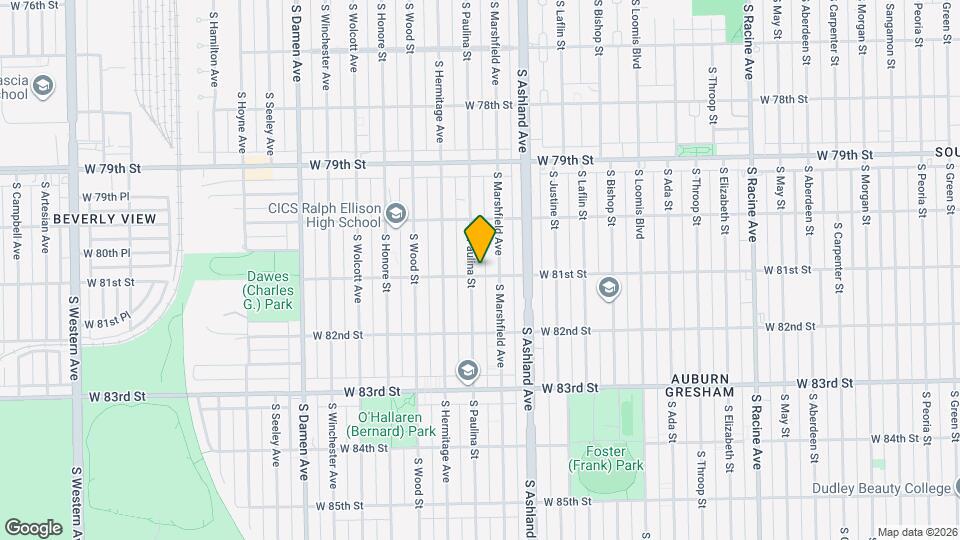 8055 S Paulina St Map and Location Details