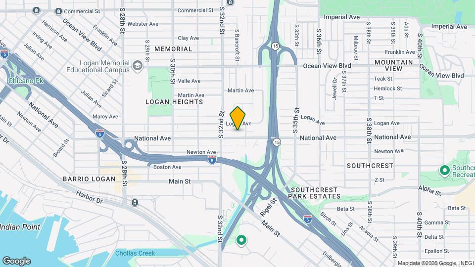 3268 National Ave, Unit B Map and Location Details