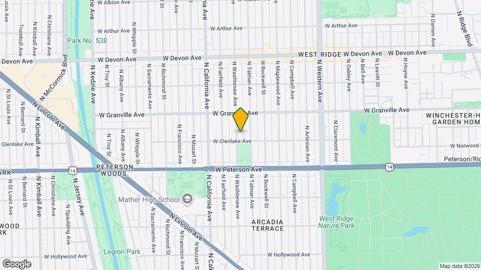 6111 N Washtenaw Ave Map and Location Details