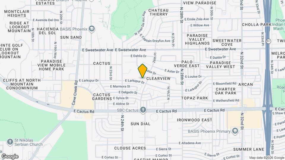 2512 E Larkspur Dr Map and Location Details