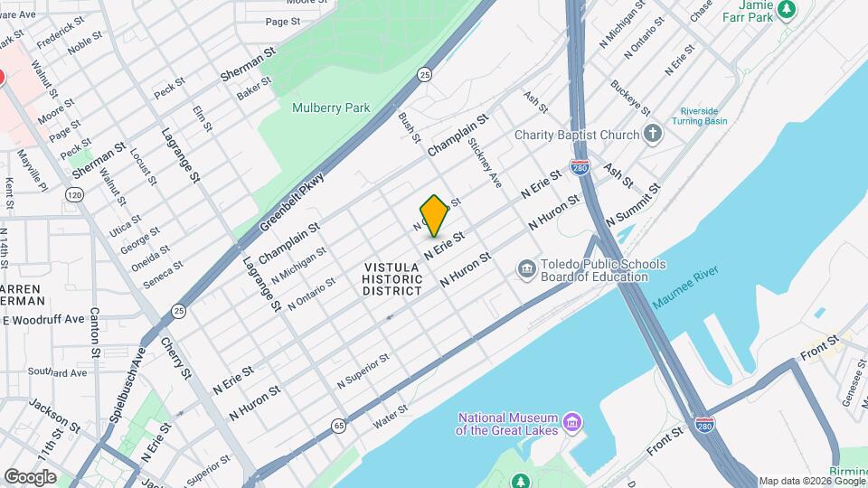 1419 N Erie St Map and Location Details