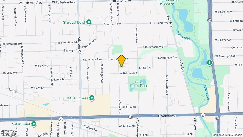 1117 N Yale Ave Map and Location Details