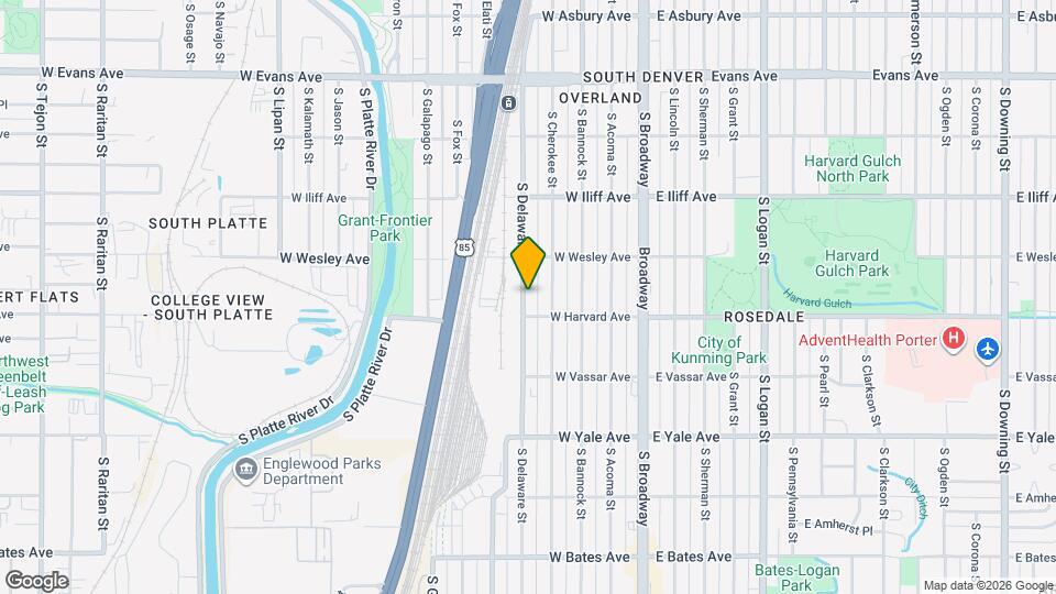 2466 S Delaware St Map and Location Details