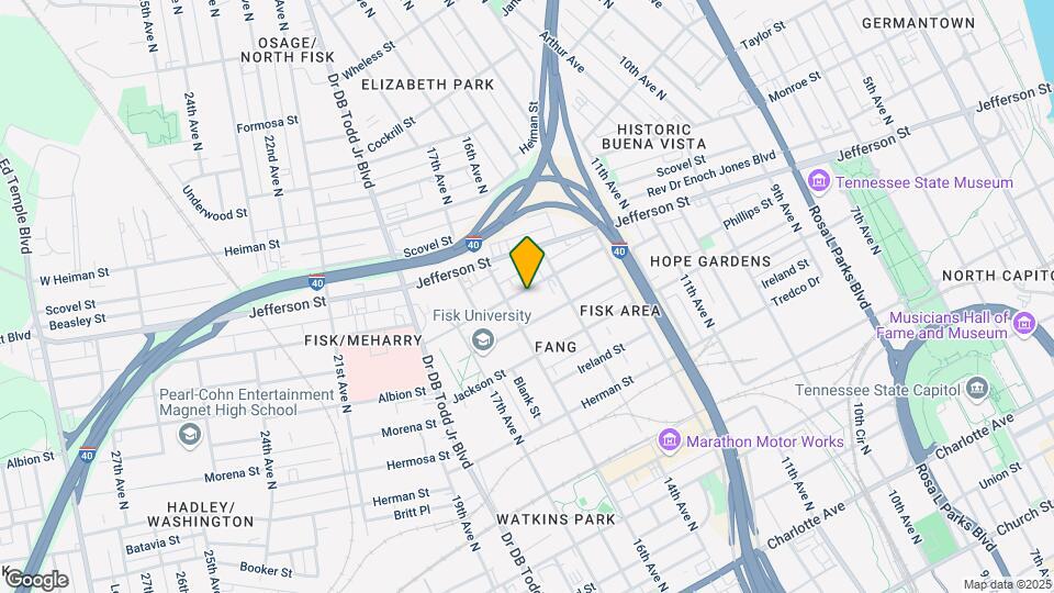 1503 Meharry Blvd Mapa y Detalles de la Ubicación