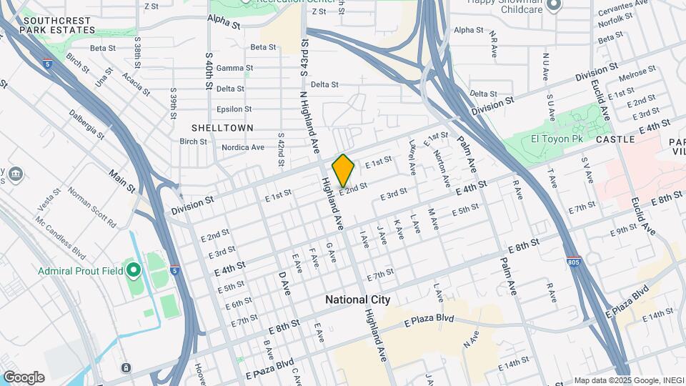 829 E 2nd St Map and Location Details