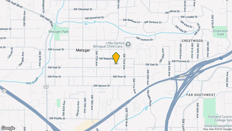 7331 SW Oak St Map and Location Details