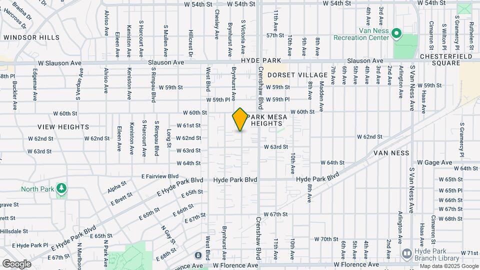 6133 S Victoria Ave Map and Location Details