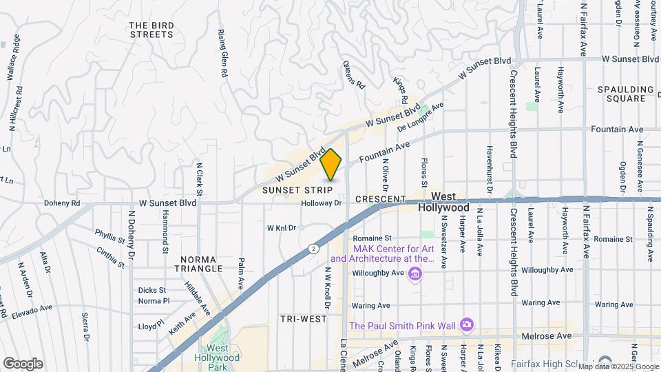 1134 Alta Loma Rd, Unit 103 Map and Location Details